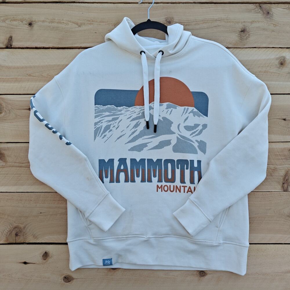 Mammoth Mountain Hoodie Men's Size XS White Sweatshirt Drawstring